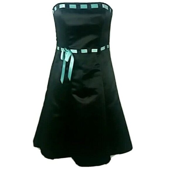 Vintage 90s Grunge Strapless Dress Size 2 Jessica McClintock Gunne Sax Black Y2k - Picture 5 of 5